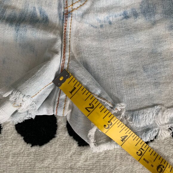 Levi's 515 Jean Shorts Women's 8 Raw Hem Denim Cut Off Y2K Rodeo Daisy Festival - Picture 10 of 11
